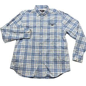 Vineyard Vines Performance Large Long Sleeve‎ Button Down Blue Plaid Harbor Shir